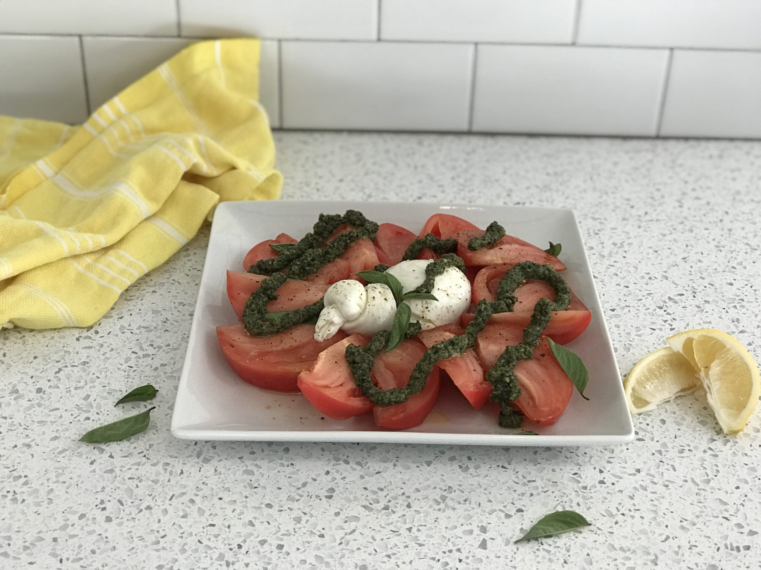 Heirloom Tomato and Burrata Salad with Superfood Pesto – Clean Eating with  Katie